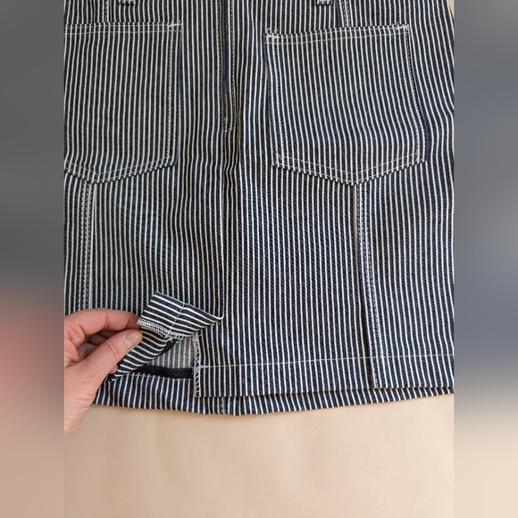 L.C. King Hickory Stripe Denim with Indigo Trim Skirt Size 30 - Picture 6 of 12